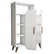 HABITAT ET JARDIN - Meuble avec étagère en bois "Form" - 90 x 32 x 132 cm - Blanc - vignette