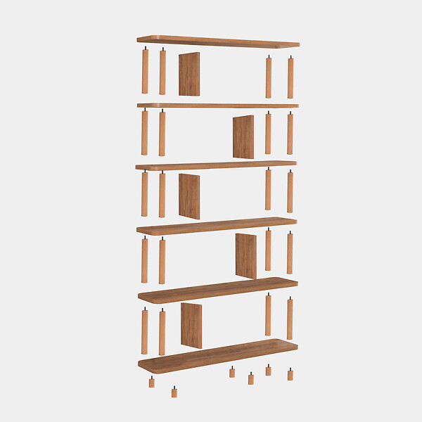 HABITAT ET JARDIN - Bibliothèque en bois "Meta" - 120 x 28 x 168 cm - Marron - large