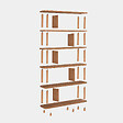 HABITAT ET JARDIN - Bibliothèque en bois "Meta" - 120 x 28 x 168 cm - Marron - vignette