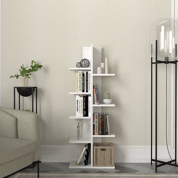 HABITAT ET JARDIN - Bibliothèque en bois "Tree" - 45 x 22 x 121 cm - Blanc - large