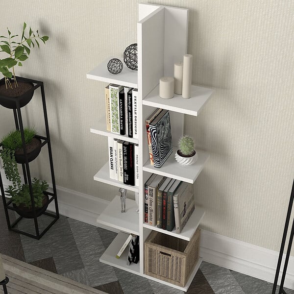 HABITAT ET JARDIN - Bibliothèque en bois "Tree" - 45 x 22 x 121 cm - Blanc - large