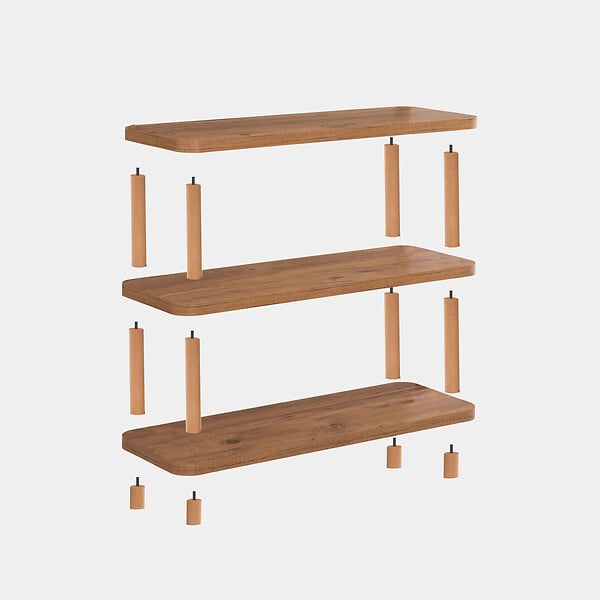 HABITAT ET JARDIN - Bibliothèque en bois "Step" - 80 x 28 x 75 cm - Marron - large