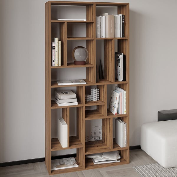 HABITAT ET JARDIN - Bibliothèque en bois "Nicola" - 90 x 30 x 180 cm - Marron - large