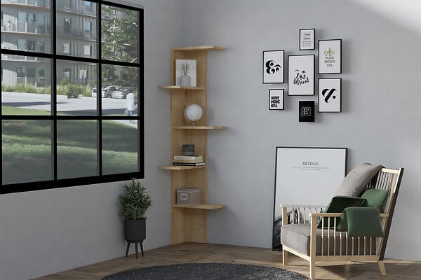 HABITAT ET JARDIN - Bibliothèque en bois "Bled" - 40 x 21 x 160 cm - Beige - large