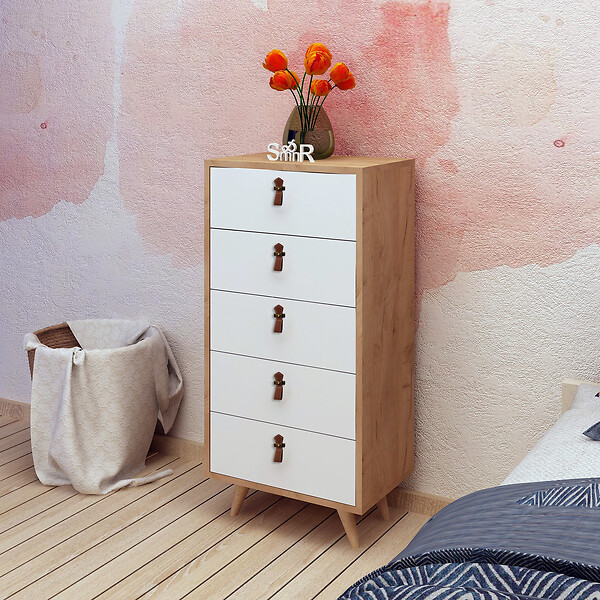 HABITAT ET JARDIN - Commode en bois "Frenzu" - 50 x 40 x 103 cm - Blanc - large