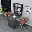 HABITAT ET JARDIN - Table de maquillage en bois "Sedir" - 90 x 59 x 74 cm - Gris anthracite - vignette
