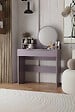 HABITAT ET JARDIN - Coiffeuse avec miroir en bois "Harmony Mini Round" - 90 x 40 x 133 cm - Violet - vignette
