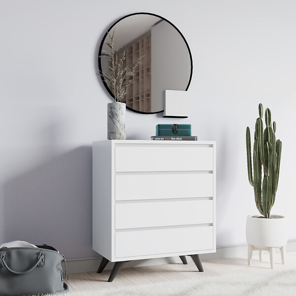 HABITAT ET JARDIN - Commode en bois "Suvera" - 70 x 40 x 86 cm - Blanc - large
