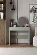 HABITAT ET JARDIN - Coiffeuse avec miroir en bois "Harmony Mini Round" - 90 x 40 x 133 cm - Vert - vignette