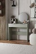 HABITAT ET JARDIN - Coiffeuse avec miroir en bois "Harmony Mini Round" - 90 x 40 x 133 cm - Vert - vignette