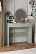HABITAT ET JARDIN - Coiffeuse avec miroir en bois "Harmony Mini Round" - 90 x 40 x 133 cm - Vert - vignette