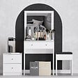 HABITAT ET JARDIN - Ensemble de coiffeuse en bois "Nice" - 65 x 35 x 139 cm - Blanc - vignette