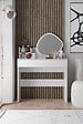 HABITAT ET JARDIN - Coiffeuse avec miroir en bois "Harmony Mini Amorphous" - 90 x 40 x 133 cm - Blanc - vignette
