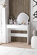 HABITAT ET JARDIN - Coiffeuse avec miroir en bois "Harmony Mini Amorphous" - 90 x 40 x 133 cm - Blanc - vignette