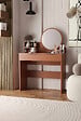 HABITAT ET JARDIN - Coiffeuse avec miroir en bois "Harmony Mini Round" - 90 x 40 x 133 cm - Terracotta - vignette