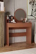 HABITAT ET JARDIN - Coiffeuse avec miroir en bois "Harmony Mini Round" - 90 x 40 x 133 cm - Terracotta - vignette