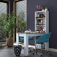 HABITAT ET JARDIN - Coiffeuse avec étagères en bois "Ferna" - 120 x 54 x 154 cm - Marron - vignette