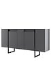 HABITAT ET JARDIN - Buffet en bois "Luxe" - 160 x 35 x 80 cm - Gris anthracite - vignette