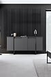 HABITAT ET JARDIN - Buffet en bois "Luxe" - 160 x 35 x 80 cm - Gris anthracite - vignette