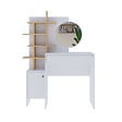 HABITAT ET JARDIN - Table de maquillage en bois "Mup" 105 x 35 x 151 cm - Blanc - vignette