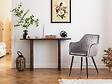 HABITAT ET JARDIN - Lot de 2 chaises "Velma" en velours avec accoudoirs - Gris - vignette