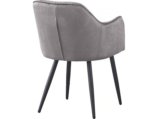 HABITAT ET JARDIN - Lot de 2 chaises "Velma" en velours avec accoudoirs - Gris - large