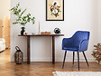 HABITAT ET JARDIN - Lot de 2 chaises "Velma" en velours avec accoudoirs - Bleu - vignette