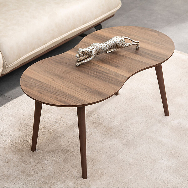 HABITAT ET JARDIN - Table basse en bois "Moon" 99 x 54 x 45 cm - Noyer - large