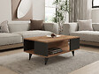 HABITAT ET JARDIN - Table basse en bois "Yuka" - 90 x 60 x 39 cm - Noyer, Noir - vignette