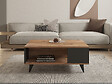 HABITAT ET JARDIN - Table basse en bois "Yuka" - 90 x 60 x 39 cm - Noyer, Noir - vignette