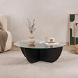 HABITAT ET JARDIN - Table basse en verre "Liya" 90 x 90 x 30 cm - Bois Noir - vignette