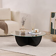 HABITAT ET JARDIN - Table basse en verre "Liya" 90 x 90 x 30 cm - Bois Noir - vignette