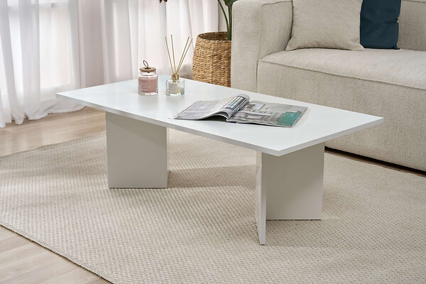 HABITAT ET JARDIN - Table basse en bois "Sabin" 119 x 60 x 40 cm - Blanc - large