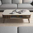 HABITAT ET JARDIN - Table basse en bois "Eylül" - 105 x 60 x 34 cm - Crème - vignette