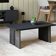 HABITAT ET JARDIN - Table basse en bois "Ravello" - 90 x 50 x 40 cm - Gris anthracite marbré - vignette