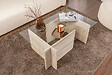 HABITAT ET JARDIN - Table basse en bois "Vetrino" - 105 x 65 x 40 cm - Travertin - vignette