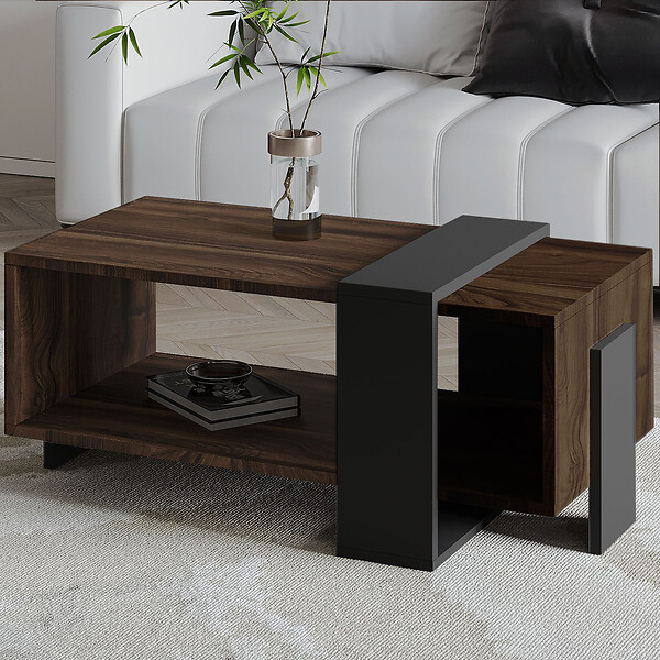 HABITAT ET JARDIN - Table basse en bois "Meleni" - 90 x 49 x 40 cm - Marron - large