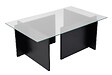 HABITAT ET JARDIN - Table basse en verre "Vetrino" 105 x 65 x 40 cm - Bois Noir - vignette