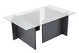 HABITAT ET JARDIN - Table basse en verre "Vetrino" 105 x 65 x 40 cm - Anthracite - vignette