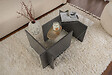 HABITAT ET JARDIN - Table basse en verre "Vetrino" 105 x 65 x 40 cm - Anthracite - vignette