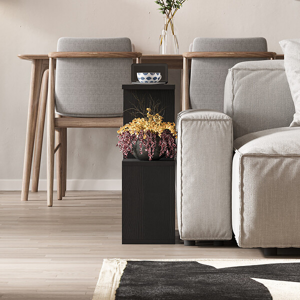 HABITAT ET JARDIN - Table basse en bois "Homemania" - 60 x 20 x 60 cm - Bois Noir - large