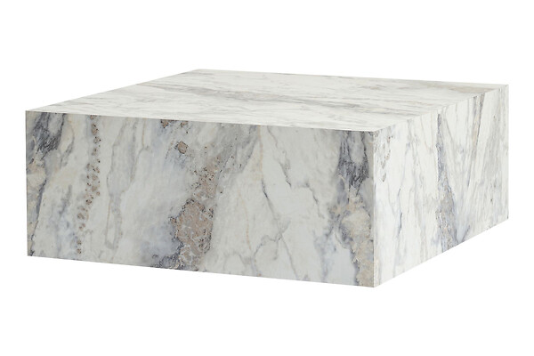 HABITAT ET JARDIN - Table basse en bois "Prizma" - 90 x 90 x 35 cm - Marbre Freesia - large