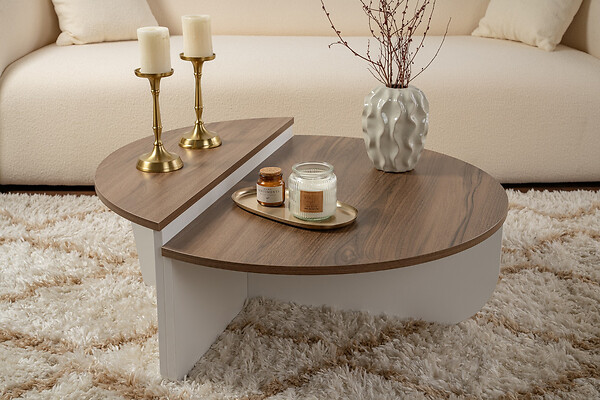 HABITAT ET JARDIN - Table basse en bois "Orion" 90 x 60 x 30 cm - Noyer - large