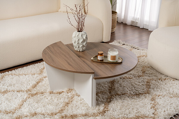 HABITAT ET JARDIN - Table basse en bois "Orion" 90 x 60 x 30 cm - Noyer - large