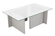 HABITAT ET JARDIN - Table basse en verre "Vetrino" 105 x 65 x 40 cm - Gris - vignette
