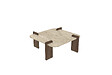 HABITAT ET JARDIN - Table basse en bois "Afrolli" - 90 x 90 x 35 cm - Travertin - vignette