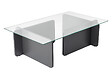 HABITAT ET JARDIN - Table basse en verre "Flavio" 105 x 65 x 30 cm - Anthracite - vignette