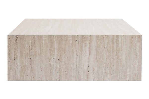 HABITAT ET JARDIN - Table Basse en MDF "Prizma" - 90 x 90 x 35 cm - Travertin - large