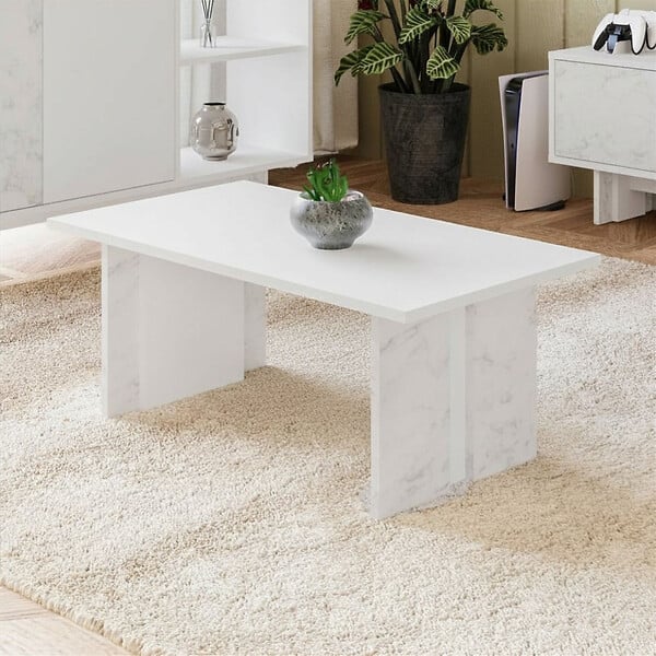 HABITAT ET JARDIN - Table basse en bois "Ravello" - 90 x 50 x 40 cm - Blanc - large