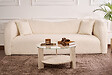 HABITAT ET JARDIN - Table basse en bois "Clara" - 75 x 75 x 40 cm - TravertinTransparent - vignette